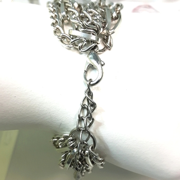 Chains Bracelet🌸Multi Layer Silver Tone Chains - Picture 3 of 7